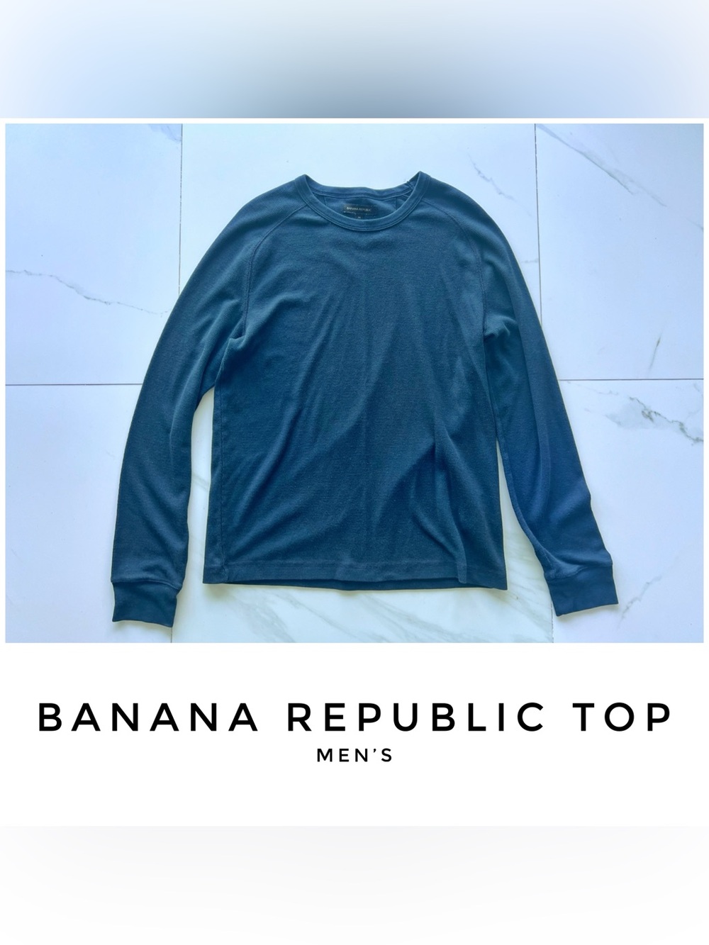 Banana Republic mens top size Medium blue waffle thermal